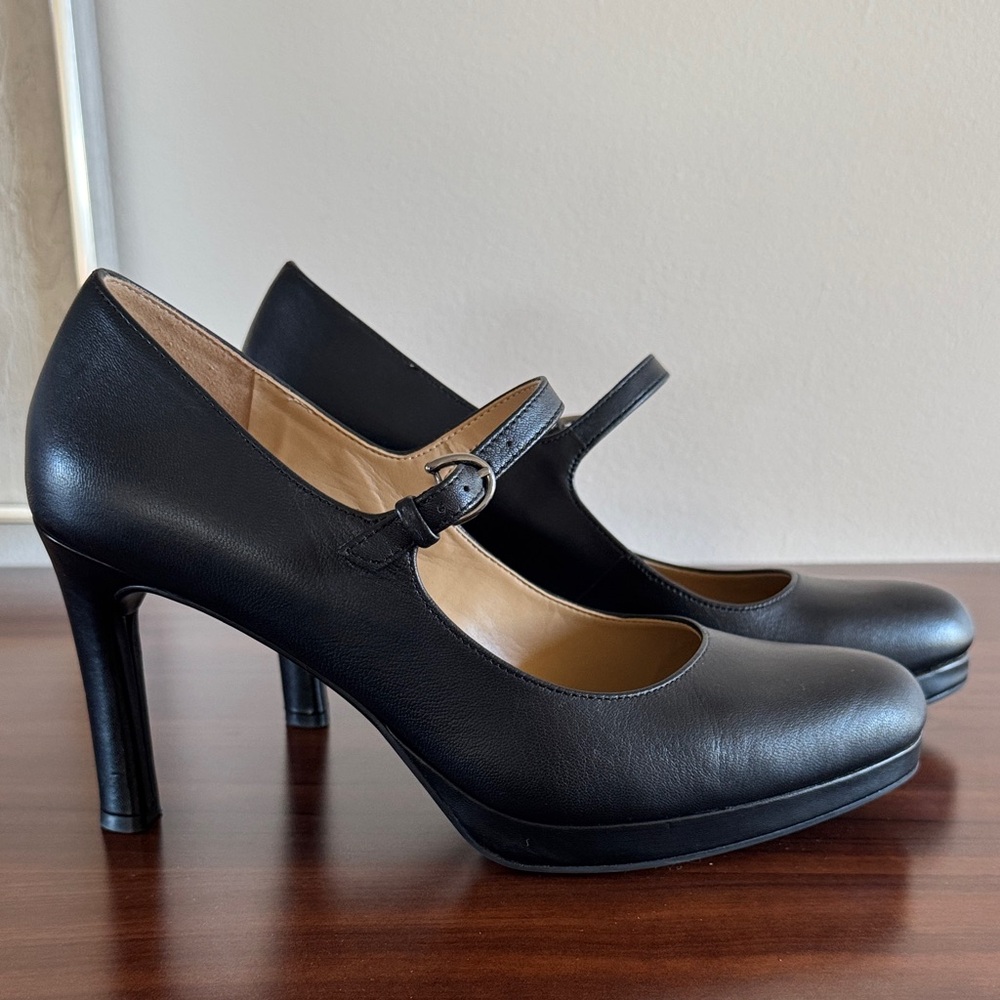 Naturalizer Talissa Platform Pump Heels Black Leather 8